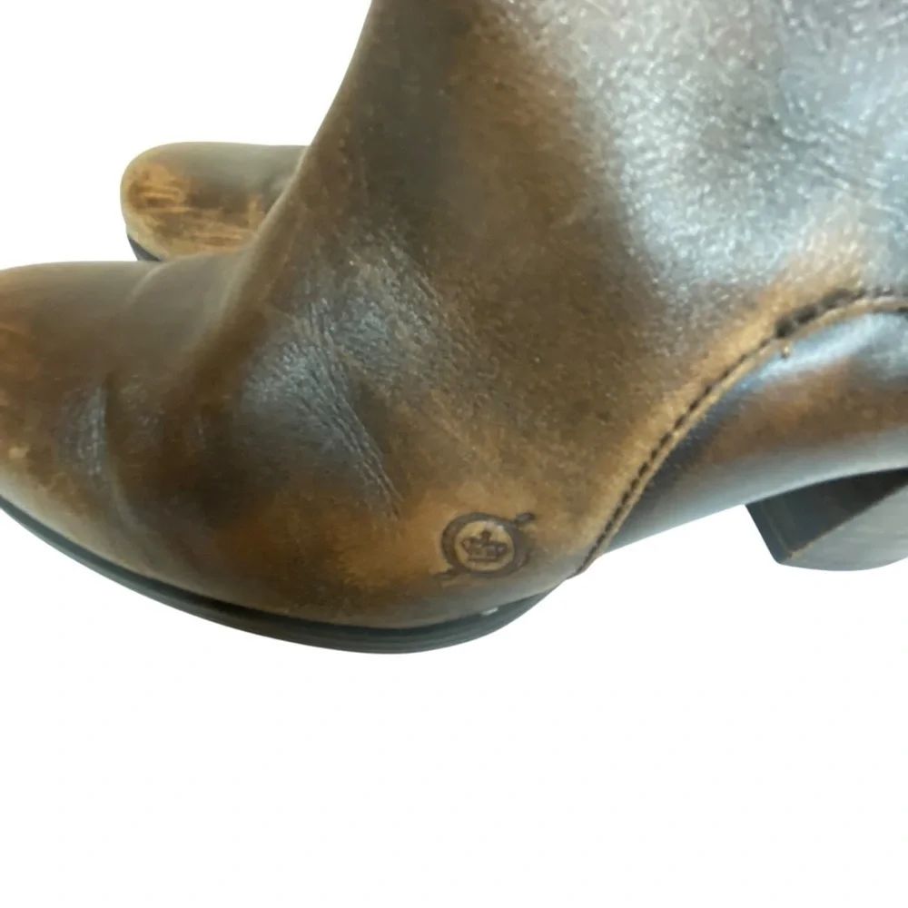 Born Women's Ondine Sepia Brown Moto Ankle Boot SZ 7.5